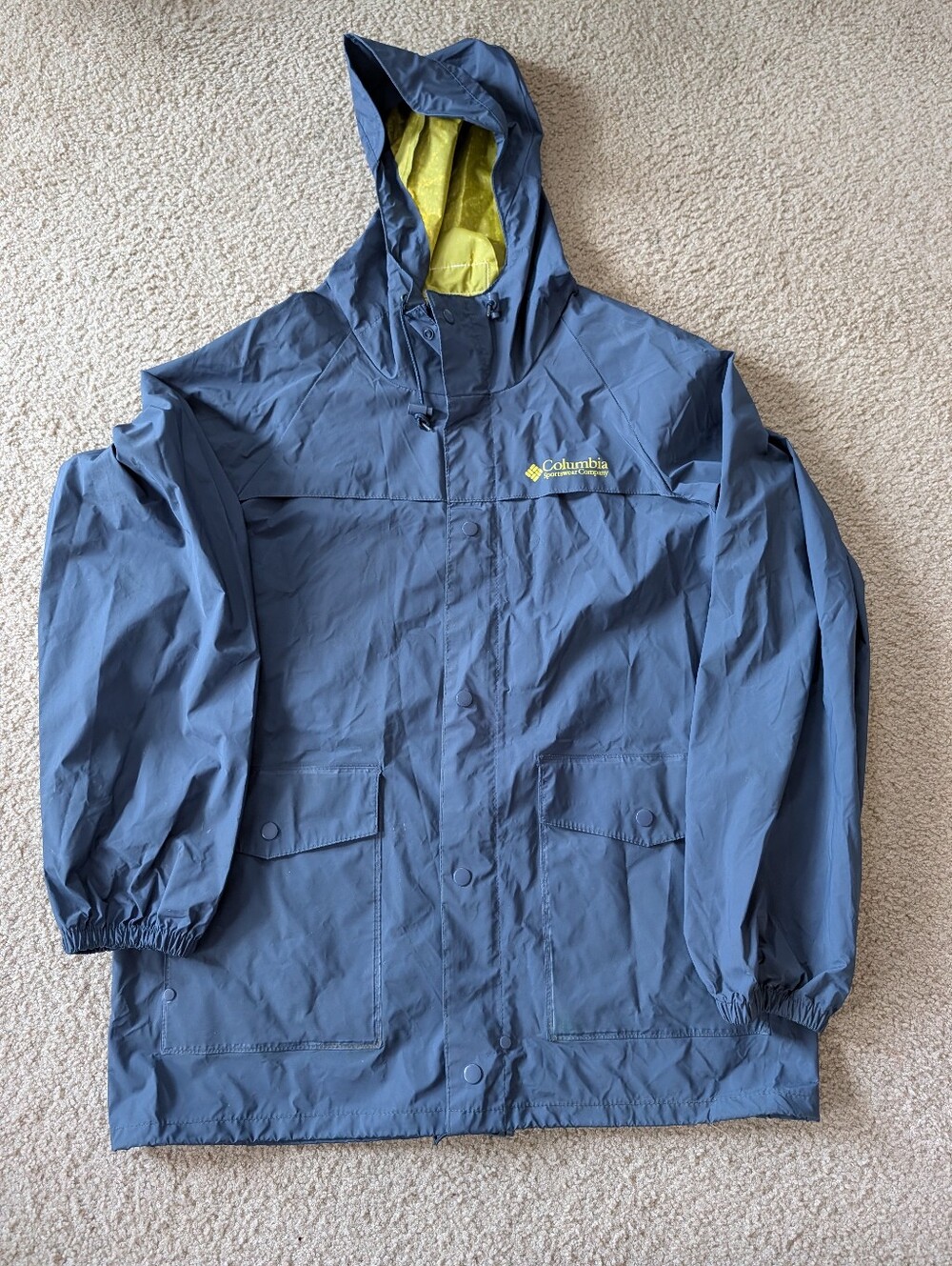 Columbia Navy Blue Waterproof Hooded Jacket